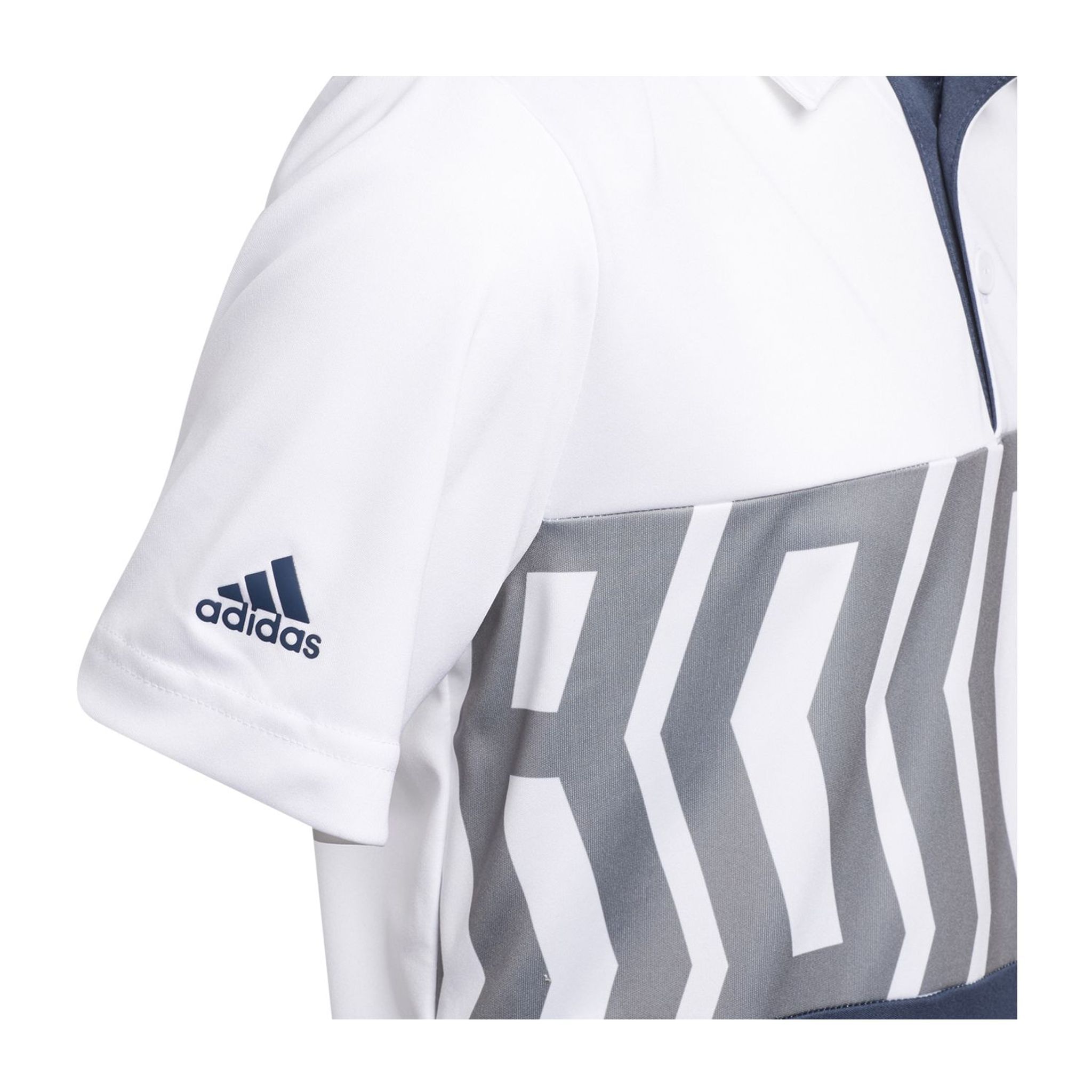 Polo SS Adidas B Print Color Blocking Blanc