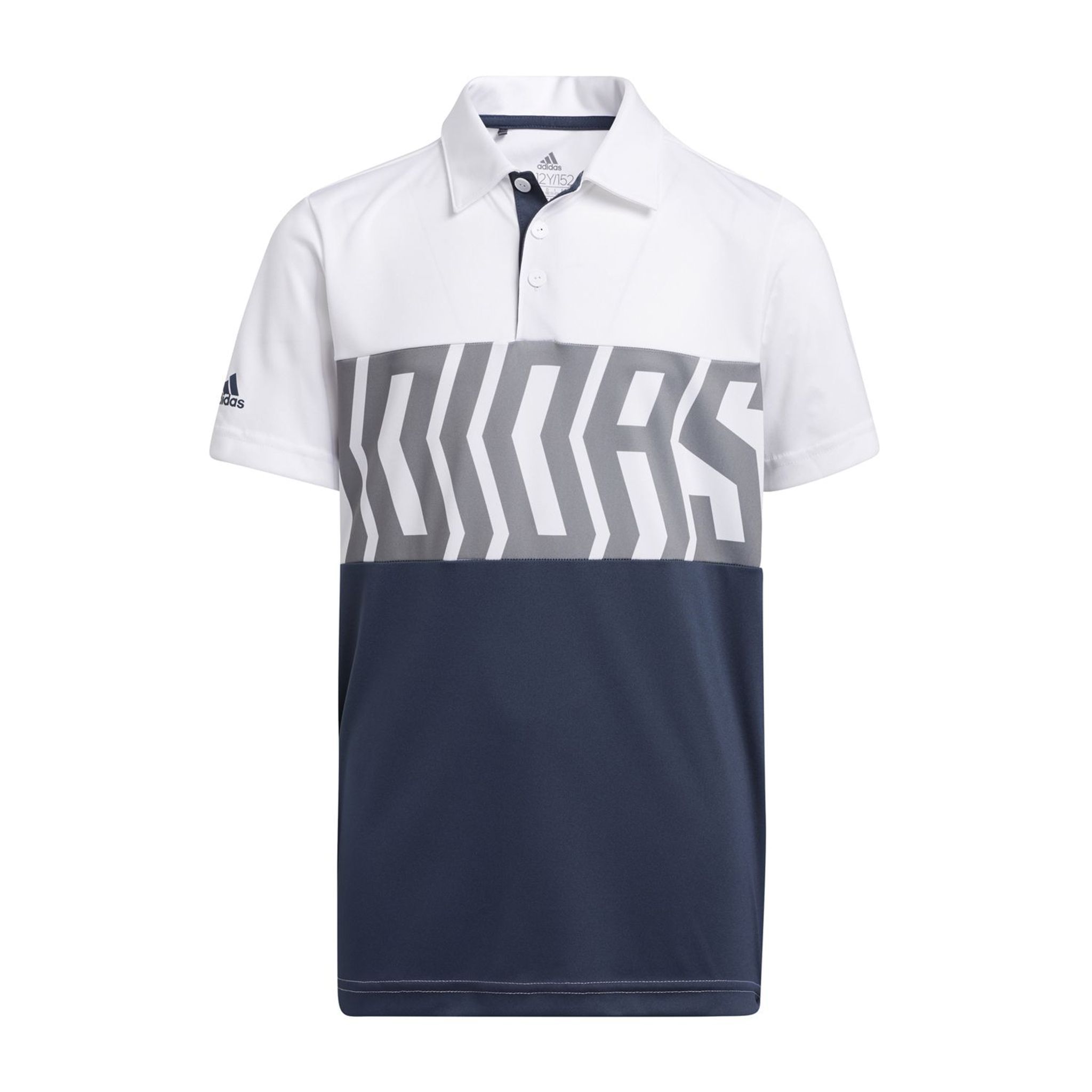 Polo SS Adidas B Print Color Blocking Blanc