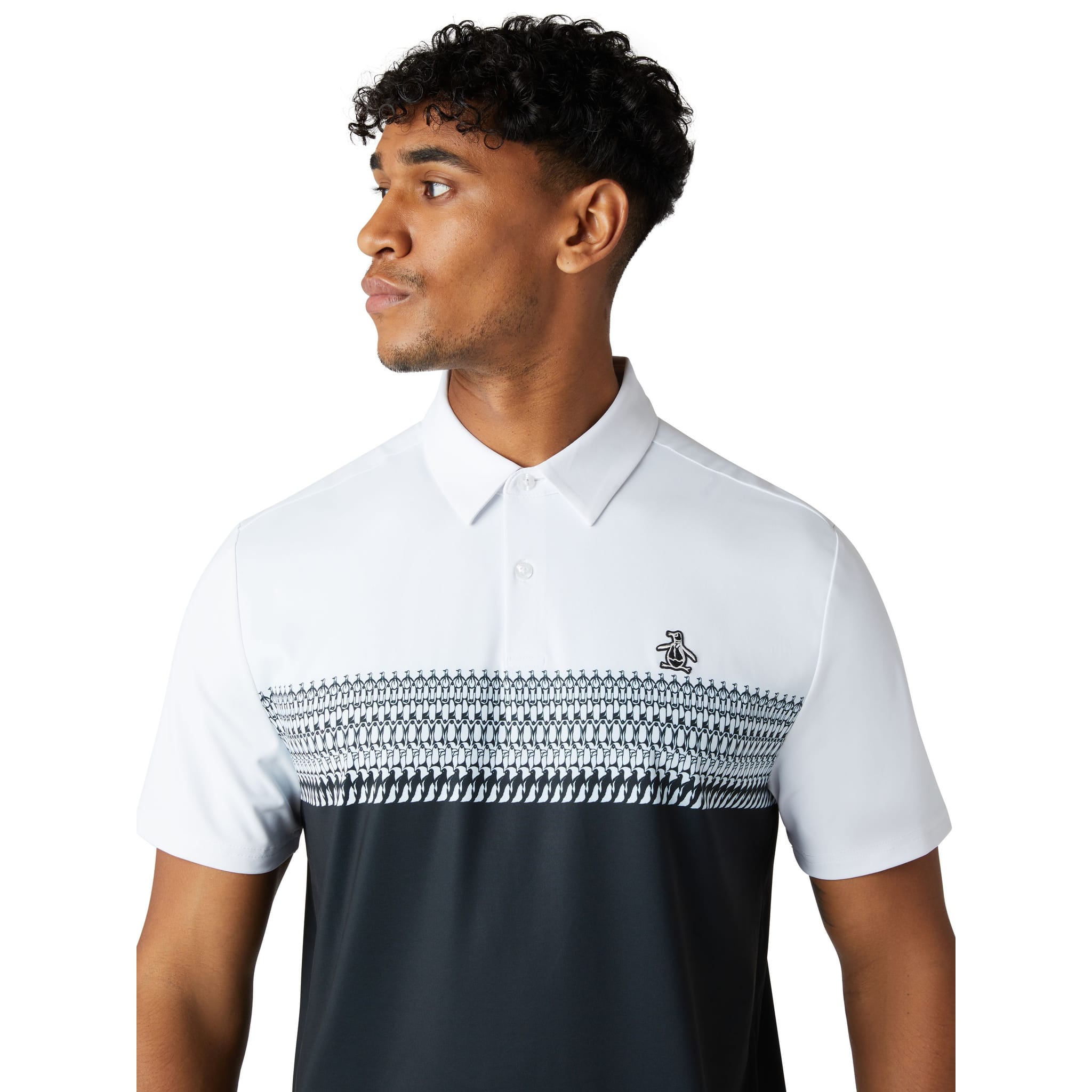 Polo à imprimé rayé original Penguin Engineered Novelty pour homme