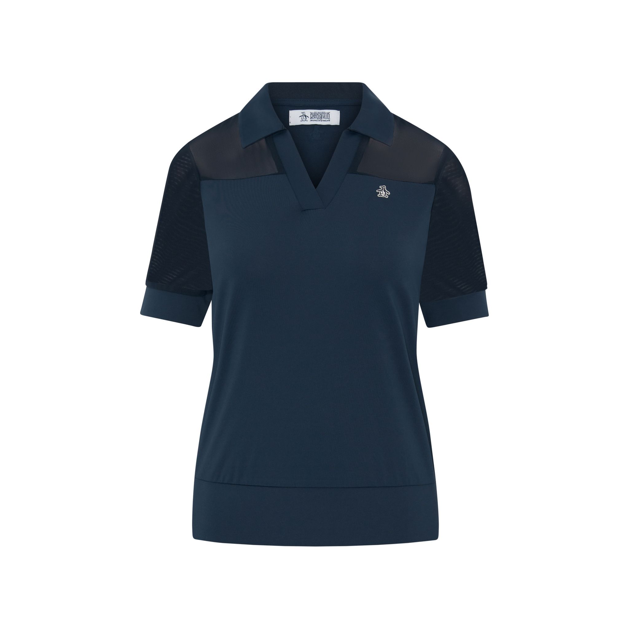 Original Penguin Polo bloqué en maille à manches 1/2 pour femme