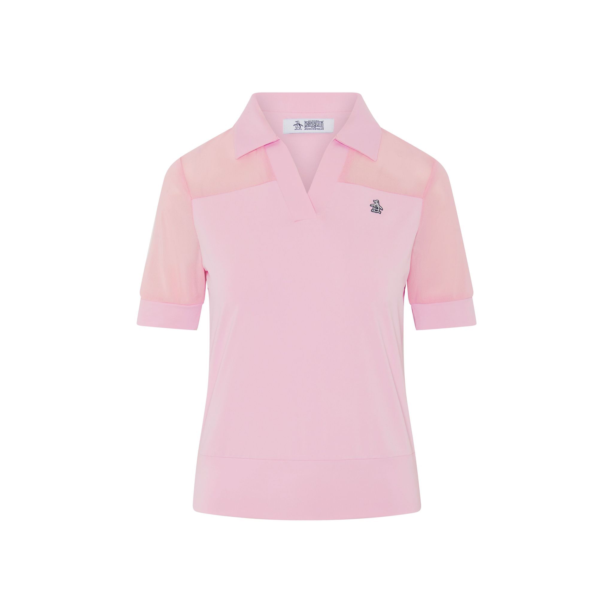 Original Penguin Polo bloqué en maille à manches 1/2 pour femme