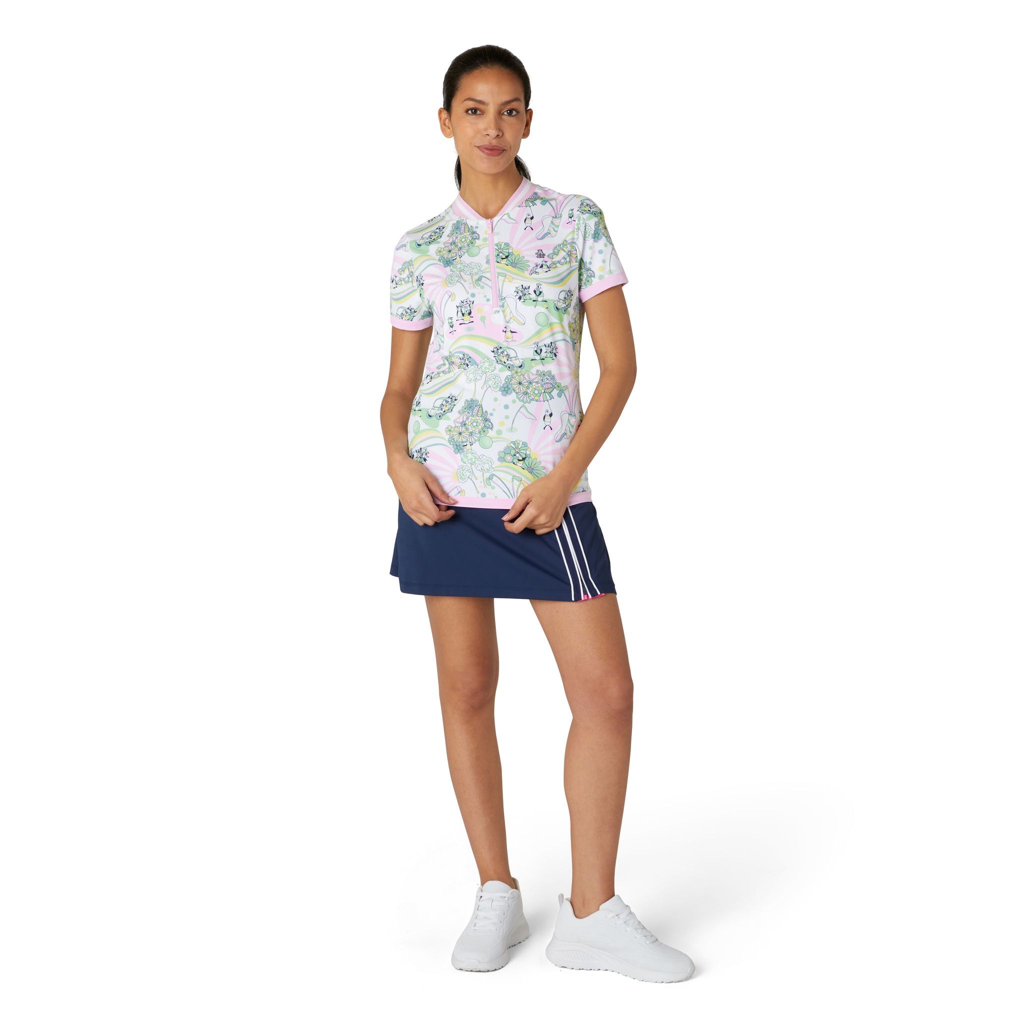 Original Penguin Groovy Pete Polo zippé imprimé femme