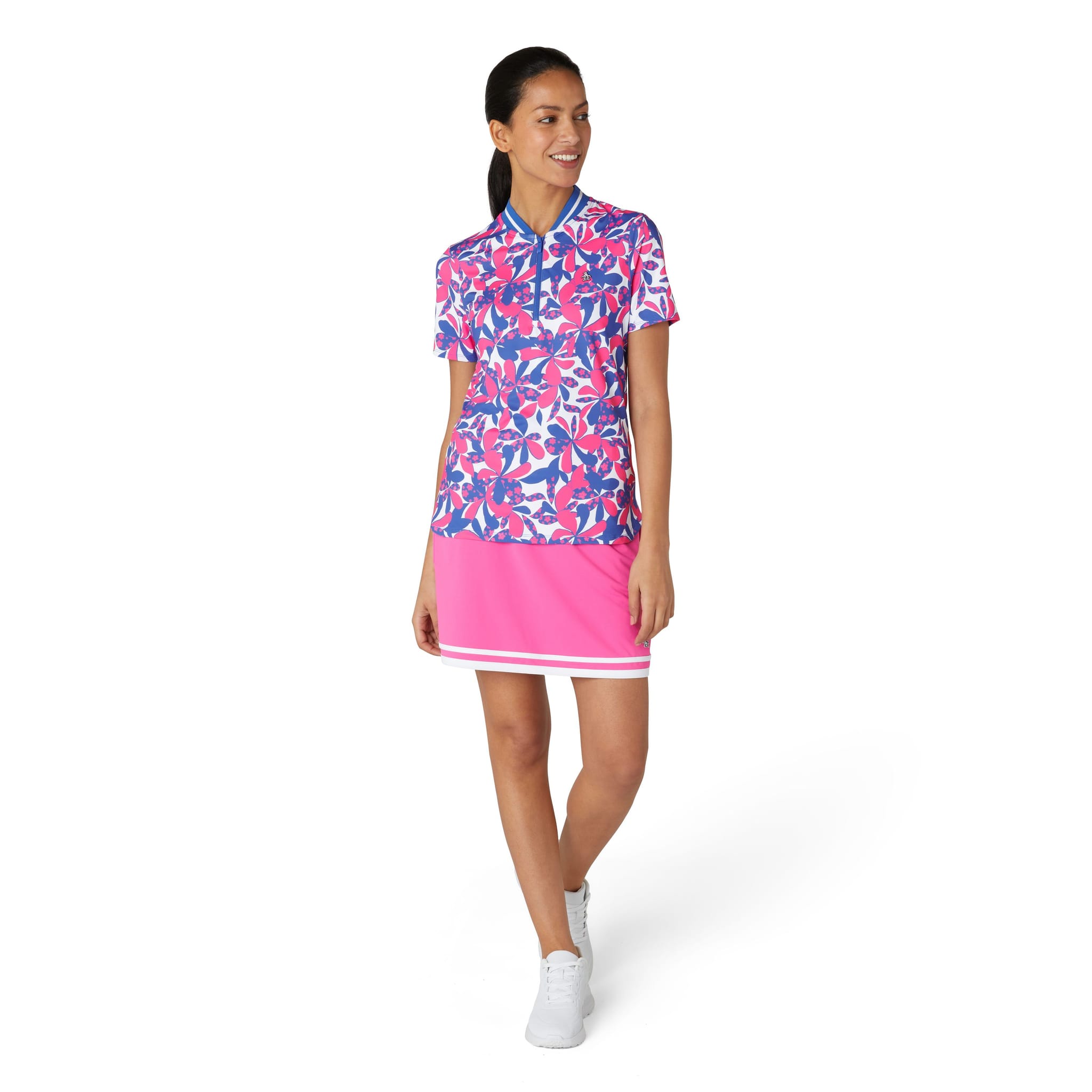 Chemise à col montant à imprimé floral Penguin Original pour femme