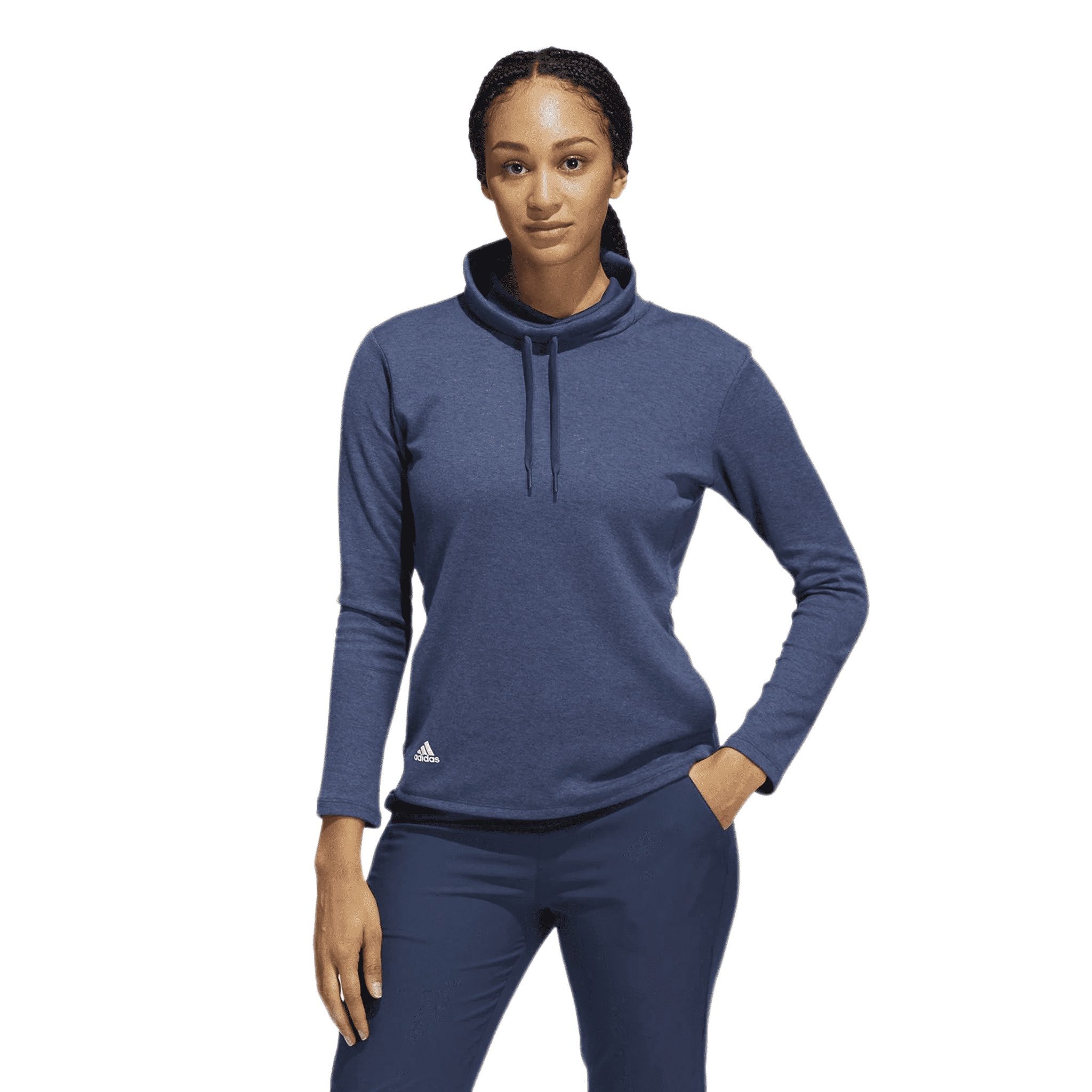 Adidas High Mock Golf Pullover Crew Navy Melange Femme Femme