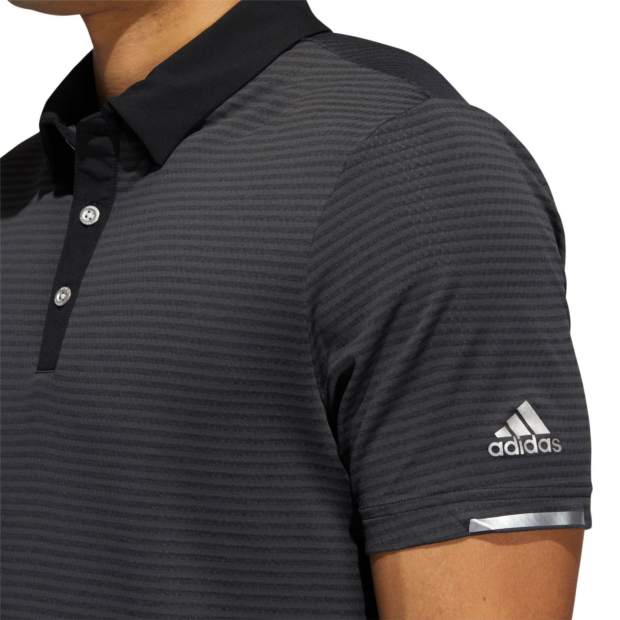 Polo Adidas M Heat Ready Microstripe Carbon Black Homme