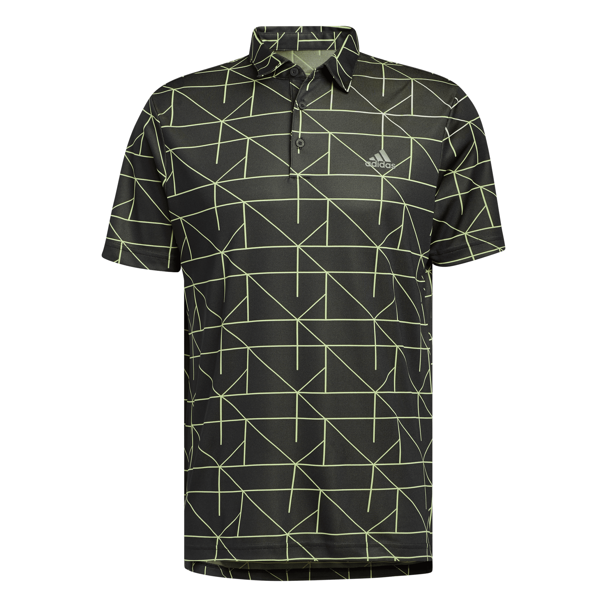 Adidas M Polo Jaquard Lines Schwarz/Pulse Lime Herren