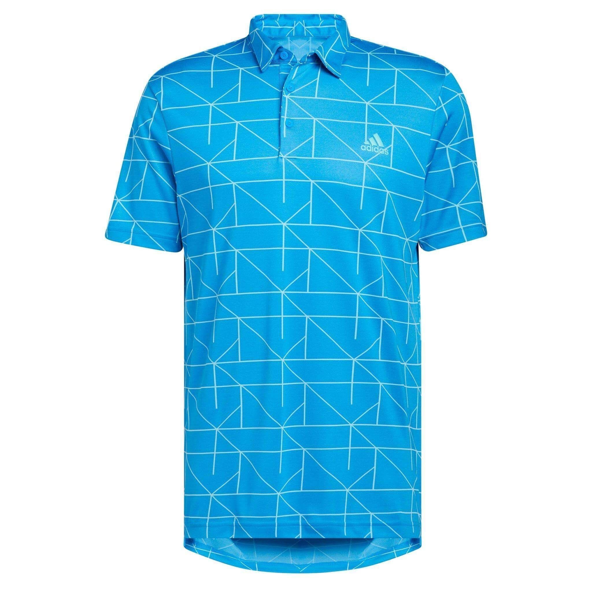 Polo Adidas M Jaquard Lines Bleu Rush/Semi Mint Rush Homme