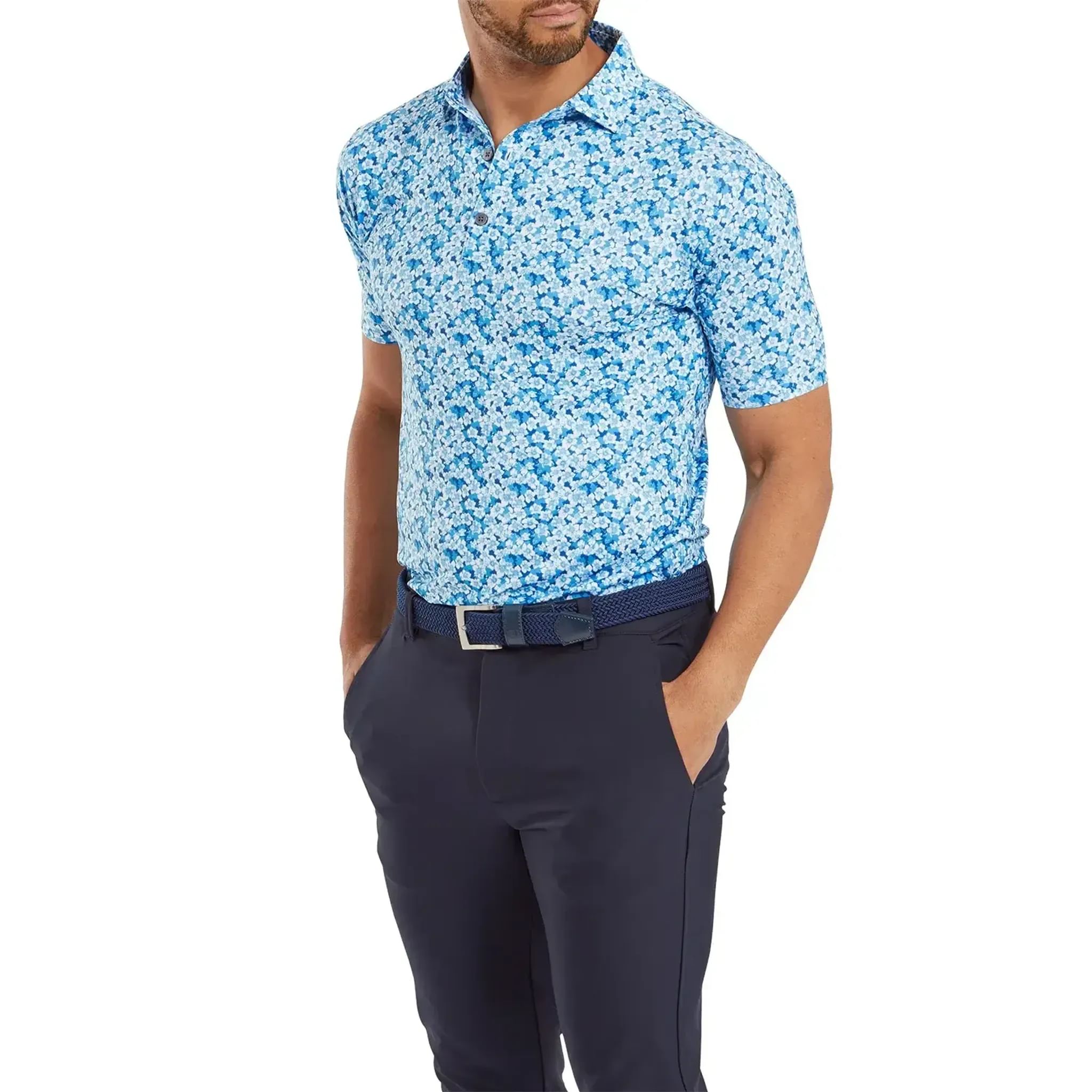 Polo en fil d'Écosse imprimé Footjoy Primrose pour hommes