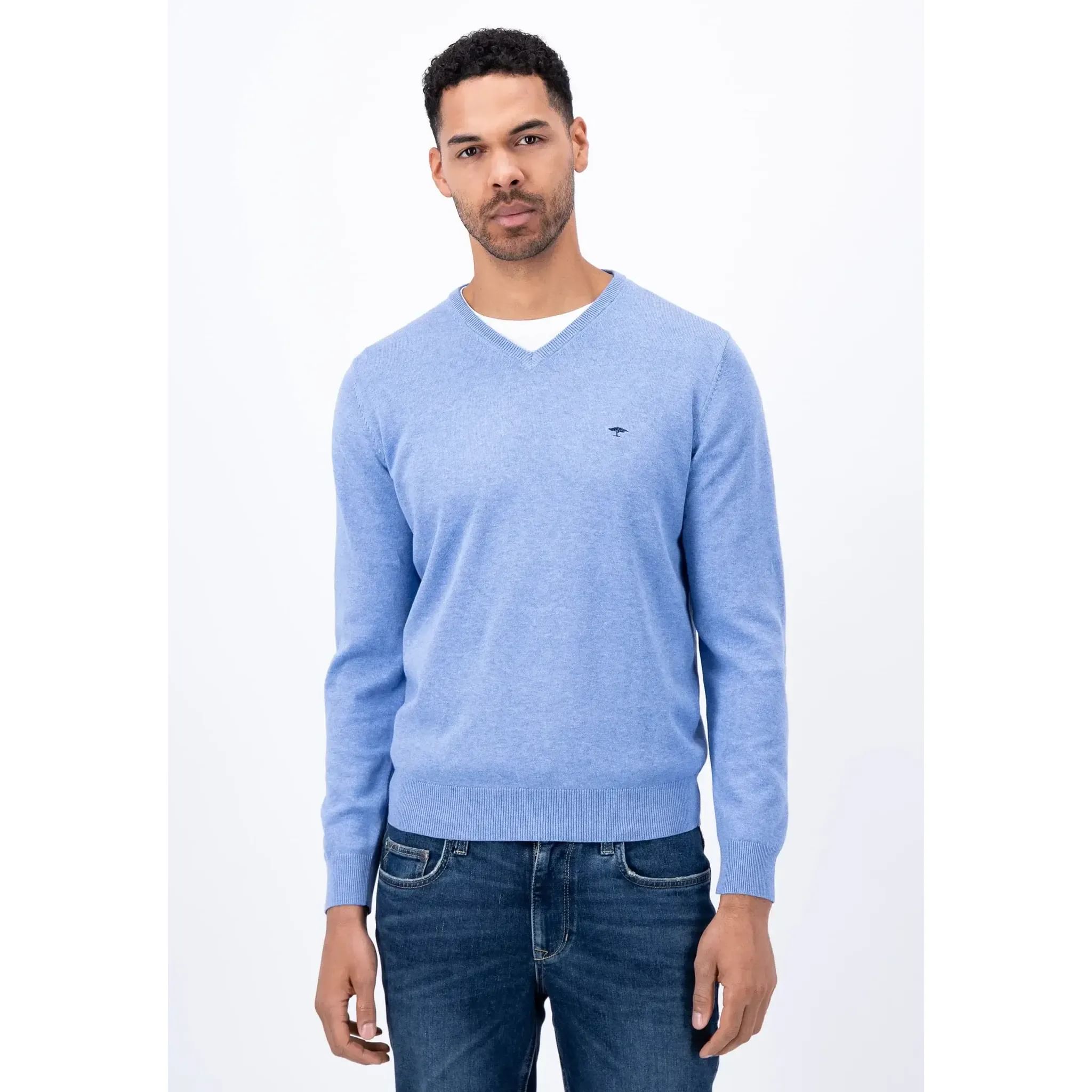 Fynch Hatton Pull col V HE / Acier / 3XL Homme