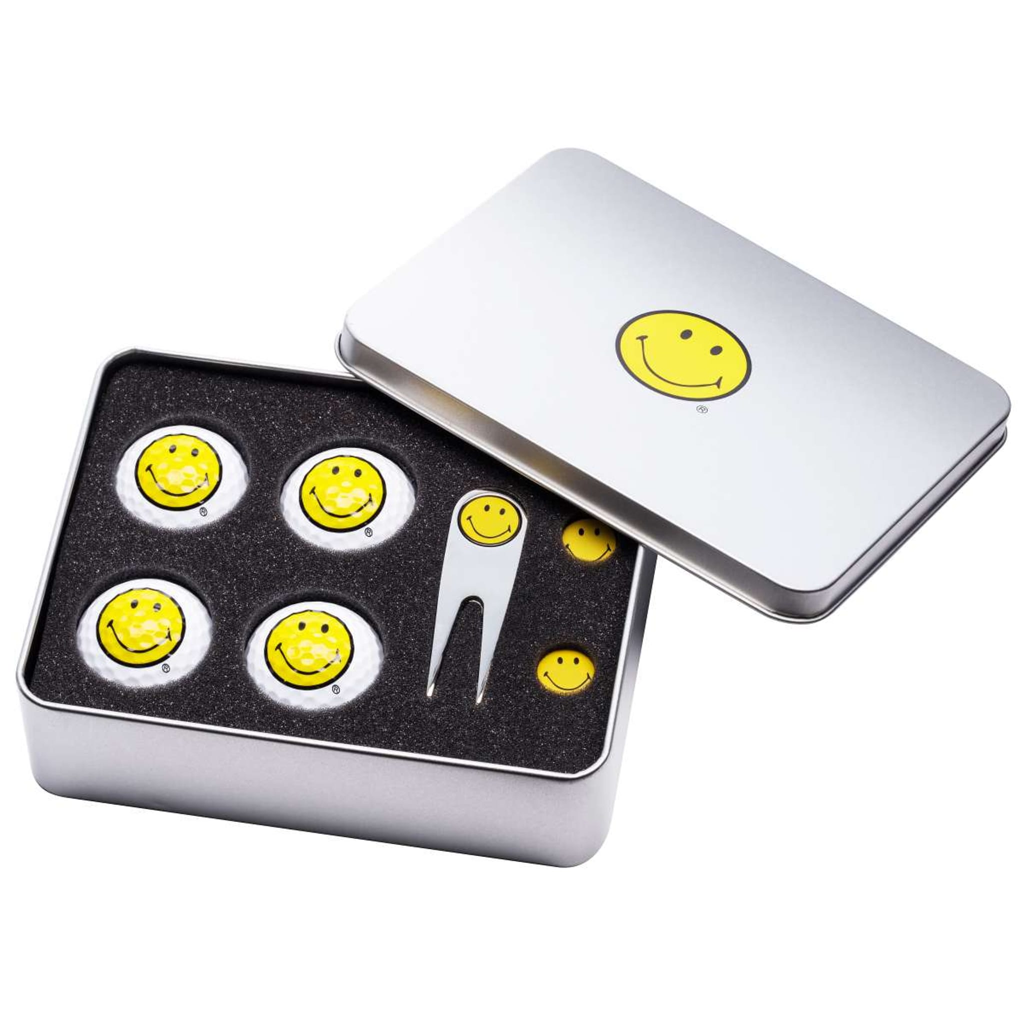 Coffret cadeau Sportiques Golf Gifts Smiley (balles, fourche et marqueur de balle)