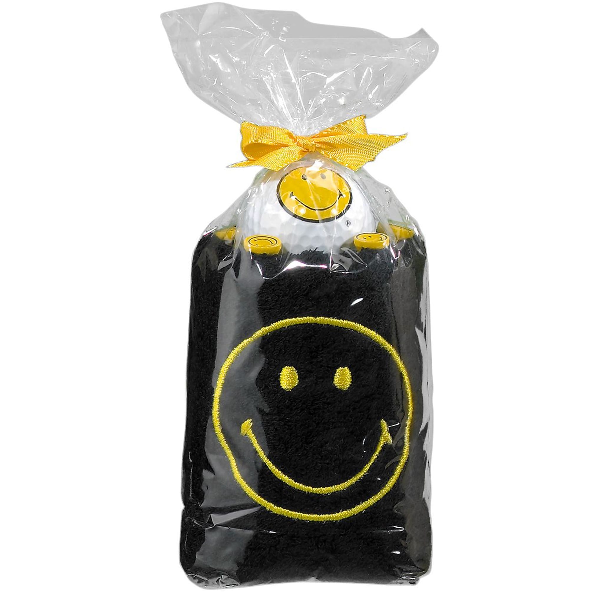 Serviette de golf Sportiques Golf Gifts Caddy Roll Smiley Black (balles, fourche et marqueur de balle)