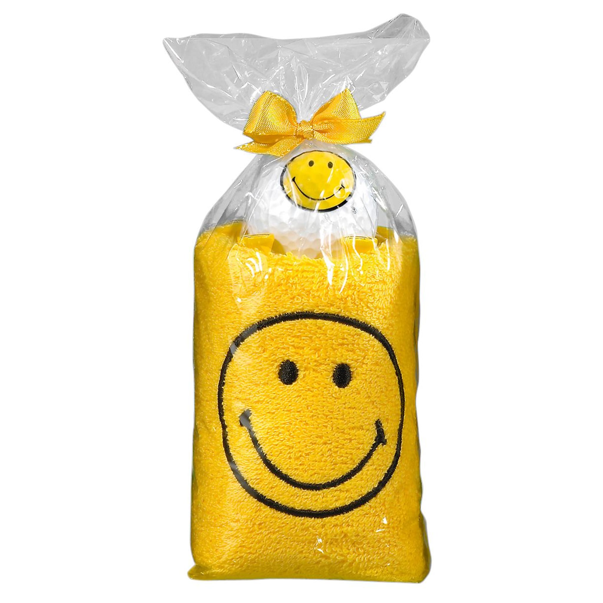 Serviette de golf Sportiques Golf Gifts Caddy Roll Smiley Yellow (balles, fourche et marqueur de balle)