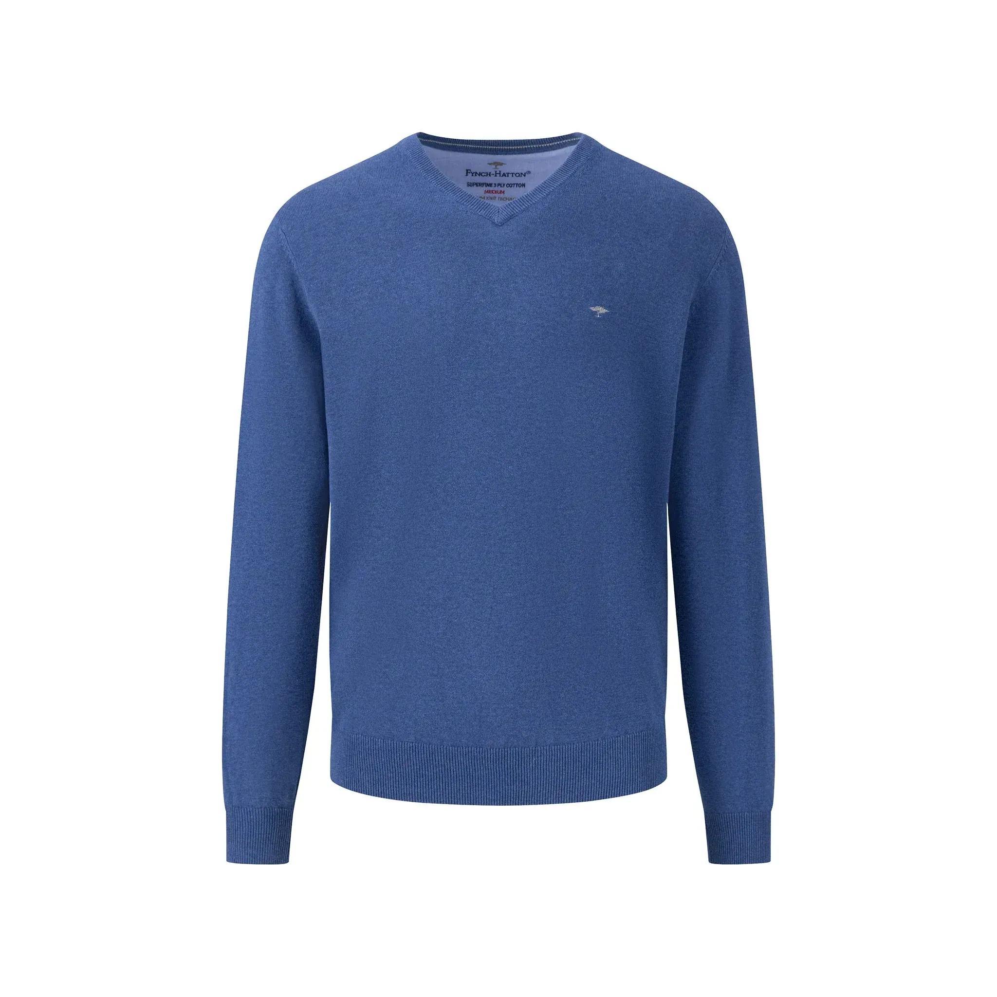 Fynch Hatton Pull col V HE / Acier / 3XL Homme