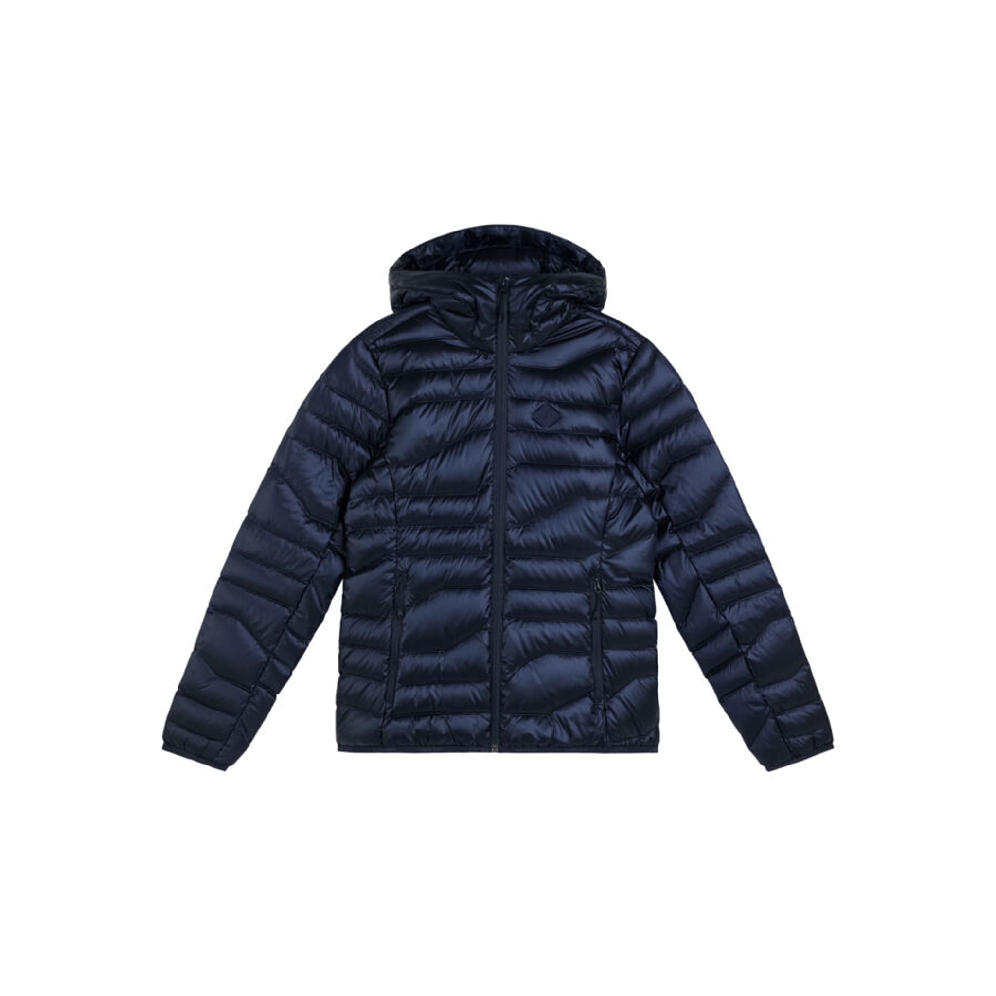 J. Lindeberg Cliff Golf Veste de golf légère en duvet à capuche JL Navy D Femme